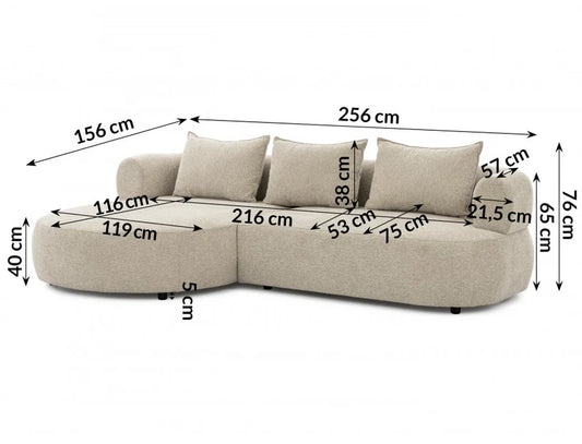 Sarro Beige Left Hand Corner Sofa