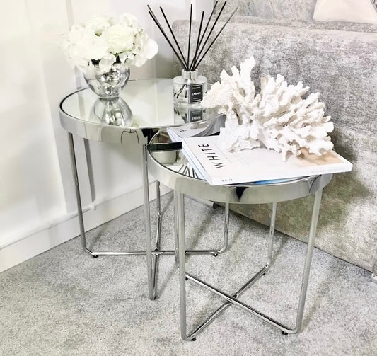 Chimes - Set of 2 Mirrored Top End Tables