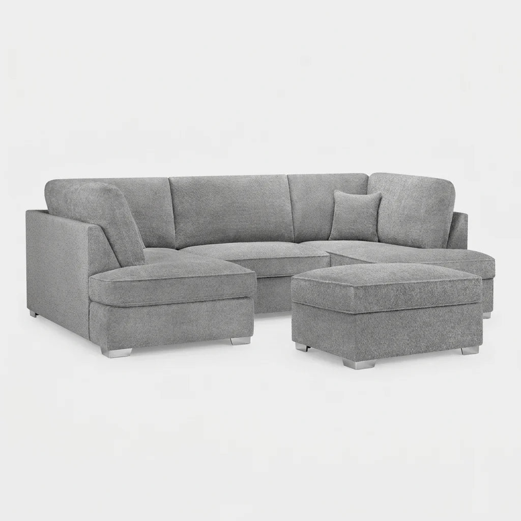 Manhattan Boucle U Shape Corner - Grey