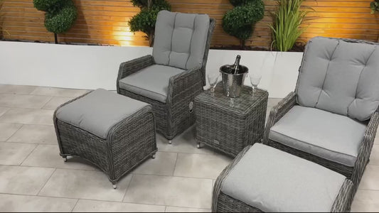 Chimes - Prestige Grey Amore Reclining Lounge Set - LOW STOCK