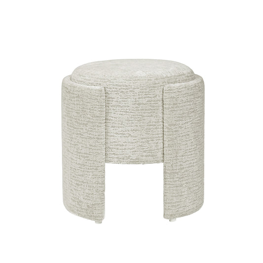 43cm Taupe Chenille Round Stool