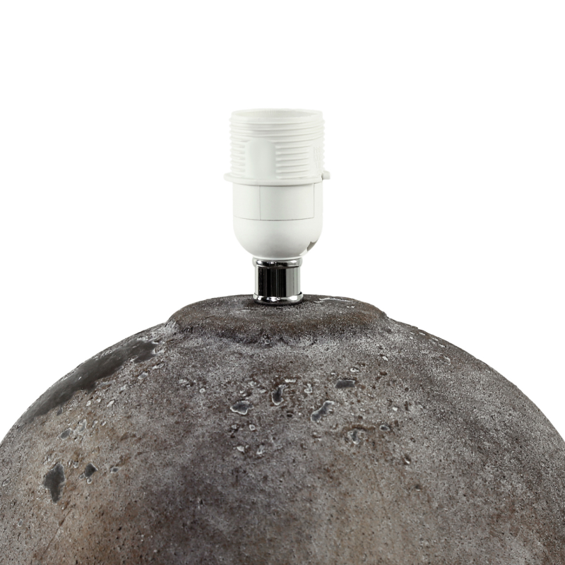 57cm Light Brown Stone Finish Table Lamp with Natural Linen Shade