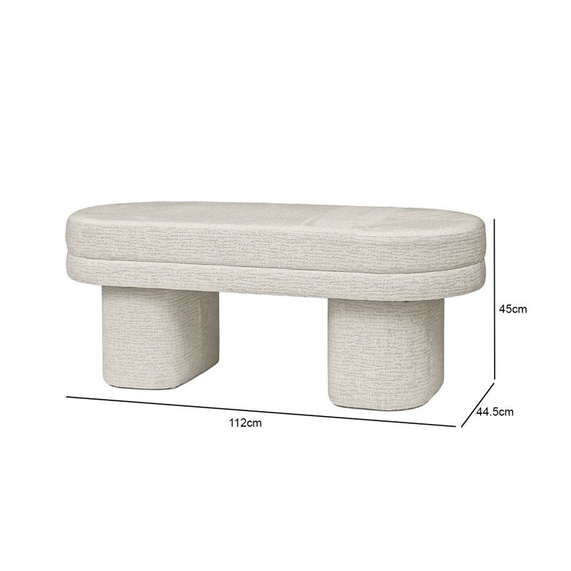 Taupe Chenille Bench