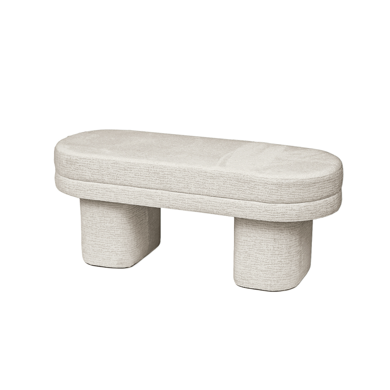 Taupe Chenille Bench