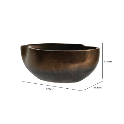 12.2cm Gold and Black Ceramic Dish