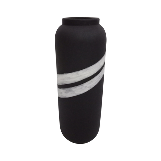 39cm Black and White Ceramic Vase