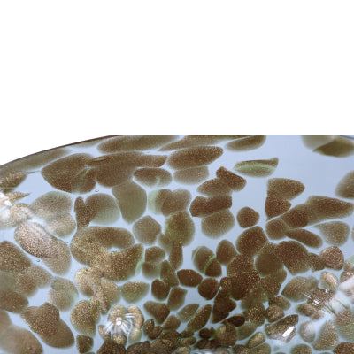 18.5cm Clear and Gold Decorative Handmade Glass