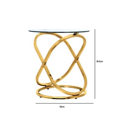 Reina Gold End Table Glass