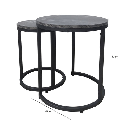 Lexi Set of 2 Black End Tables