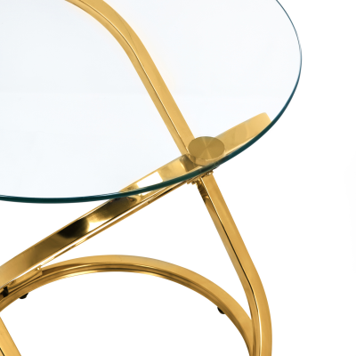 Reina Gold End Table Glass