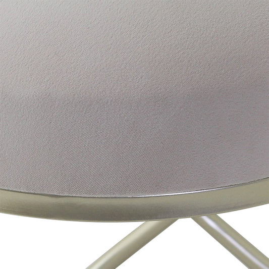 Cream Velvet Rizzo Stool with Champagne Legs