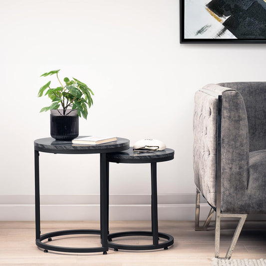 Lexi Set of 2 Black End Tables