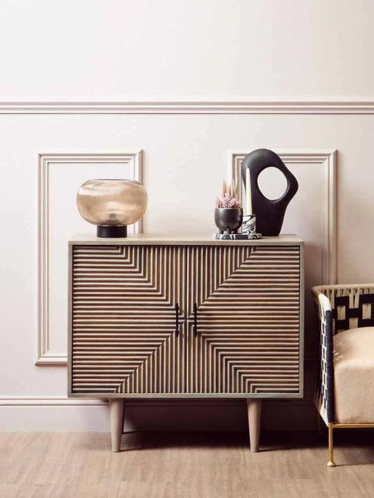 Enya Large Ribbed Smoked Glass Table Lamp