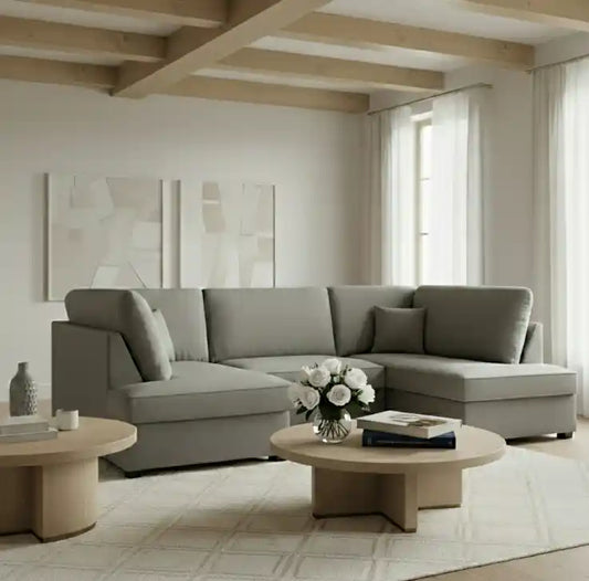 Skyler Sofa Plush Grey U Shape Corner