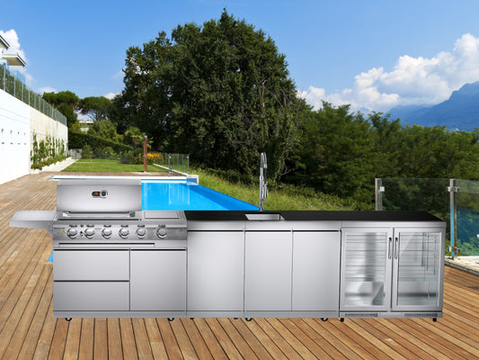 Whistler Grills - Oaksey 4 Burner Pre-Built Outdoor Kitchen