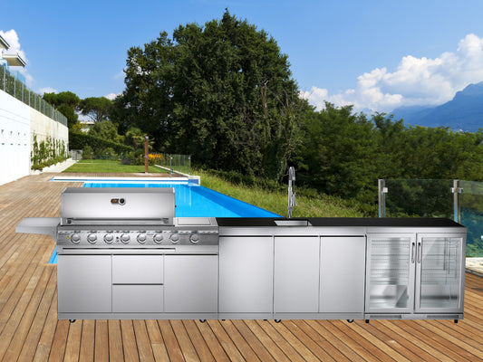 Whistler Grills - Oaksey 6 Burner Pre-Built Outdoor Kitchen